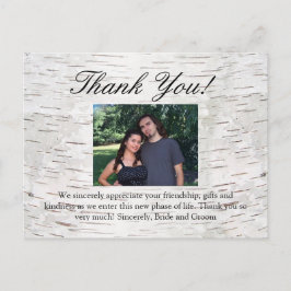 White Paper Birch Tree Bark Rustic Wood Wedding Briefkaart