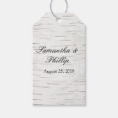 White Paper Birch Tree Bark Rustic Wood Wedding Cadeaulabel (Voorkant)