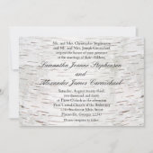 White Paper Birch Tree Bark Rustic Wood Wedding Kaart (Voorkant)
