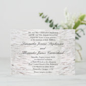 White Paper Birch Tree Bark Rustic Wood Wedding Kaart (Staand voorkant)