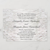 White Paper Birch Tree Bark Rustic Wood Wedding Kaart (Voorkant / Achterkant)