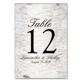 White Paper Birch Tree Bark Rustic Wood Wedding Kaart (Voorkant)