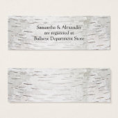 White Paper Birch Tree Bark Rustic Wood Wedding Mini Visitekaartjes (Voorkant /achterkant)