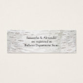 White Paper Birch Tree Bark Rustic Wood Wedding Mini Visitekaartjes (Voorkant)