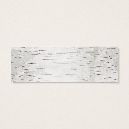 White Paper Birch Tree Bark Rustic Wood Wedding Mini Visitekaartjes (Achterkant)