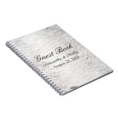 White Paper Birch Tree Bark Rustic Wood Wedding Notitieboek (Rechterzijde)