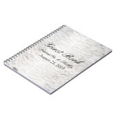 White Paper Birch Tree Bark Rustic Wood Wedding Notitieboek (Linkerzijde)