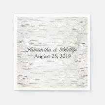 White Paper Birch Tree Bark Rustic Wood Wedding