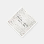 White Paper Birch Tree Bark Rustic Wood Wedding Servetten (Hoek)