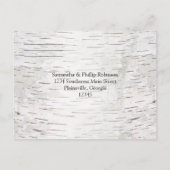 White Paper Birch Tree Bark Rustic Wood Wedding Uitnodiging Briefkaart (Achterkant)