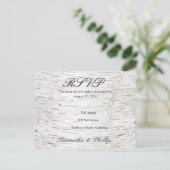 White Paper Birch Tree Bark Rustic Wood Wedding Uitnodiging Briefkaart (Staand voorkant)