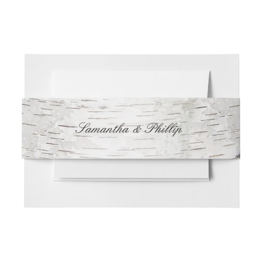 White Paper Birch Tree Bark Rustic Wood Wedding Uitnodigingen Wikkel (Voorkant Voorbeeld)