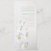 White paper Butterflies Invitation Kaart (Voorkant / Achterkant)