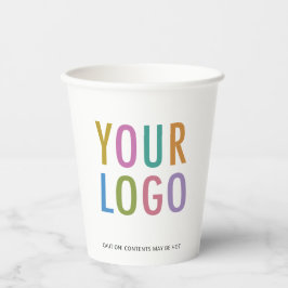 White Paper Cups Custom Business Logo Branded 8 oz Papieren Bekers