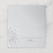 White Paper Cut Mandala Bruiloft Plaatskaartje (Buitenkant ongevouwen)