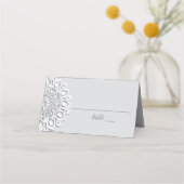 White Paper Cut Mandala Bruiloft Plaatskaartje (Voorkant)