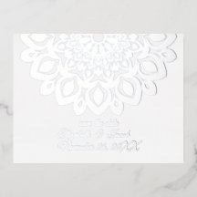 White Paper Cut Mandala Save the Date Briefkaart