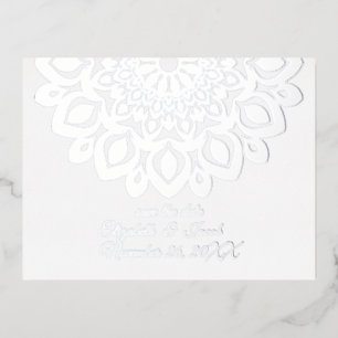 White Paper Cut Mandala Save the Date Briefkaart
