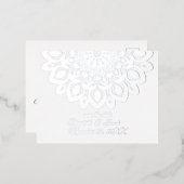 White Paper Cut Mandala Save the Date Briefkaart (Voorkant / Achterkant)