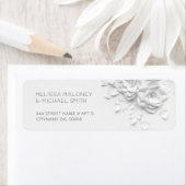 White Paper Cut Roses Minimalist  Wedding Etiket (Insitu)