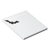 White paper met zwarte halloween Bat Silhouette Notitieblok (Schuin)