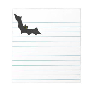 White paper met zwarte halloween Bat Silhouette Notitieblok