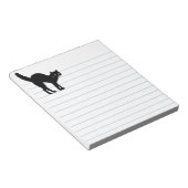 White paper met zwarte halloween kat Silhouette-ge Notitieblok (Schuin)