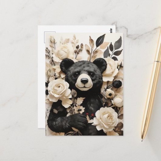 White Paper Rozen & Zwart Beer Valentijn Briefkaart (Voorkant / Achterkant in situ)