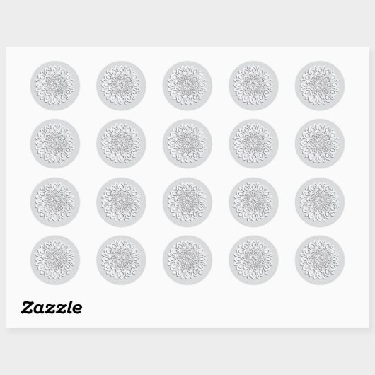 White Papercut Mandala Ronde Sticker (Vel)