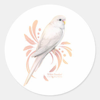 White Parakeet Ronde Sticker