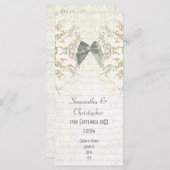 White parchment lace damask Church bruiloft progra Programmakaart (Voorkant / Achterkant)