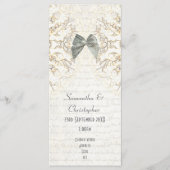 White parchment lace damask Church bruiloft progra Programmakaart (Voorkant)