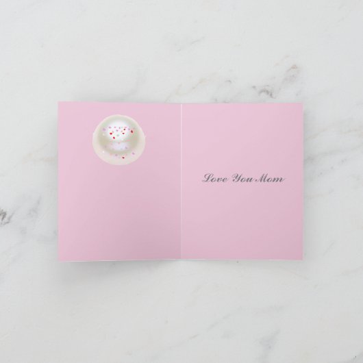 White Parel Effect Bewerkbare Moederdag Kaart (Binnen)