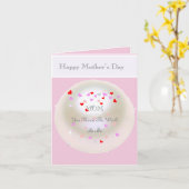 White Parel Effect Bewerkbare Moederdag Kaart (Gele Bloem)