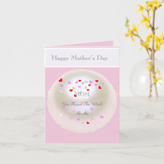 White Parel Effect Bewerkbare Moederdag Kaart (Gele Bloem)