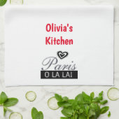 White Paris O La La La Red Kitchen Hand Towel Theedoek (Gevouwen)