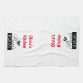 White Paris O La La La Red Kitchen Hand Towel Theedoek (Horizontaal)