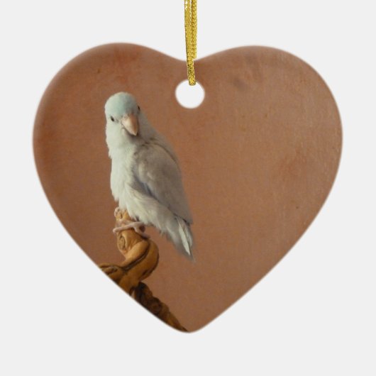 White Parrotlet Keramisch Ornament (Voorkant)