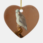 White Parrotlet Keramisch Ornament (Achterkant)