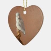 White Parrotlet Keramisch Ornament (Links)