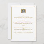 White Party bruiloft uitnodiging met gouden tekst (Achterkant)