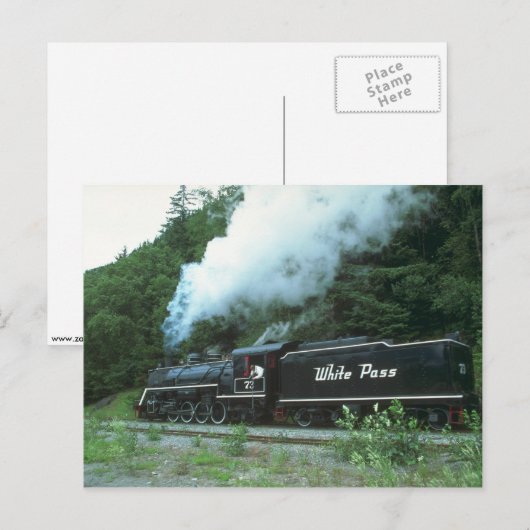 White Pass and Yukon in White Pass out Skagway Briefkaart (Voorkant / Achterkant)