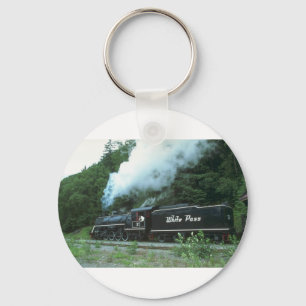 White Pass and Yukon in White Pass out Skagway Sleutelhanger