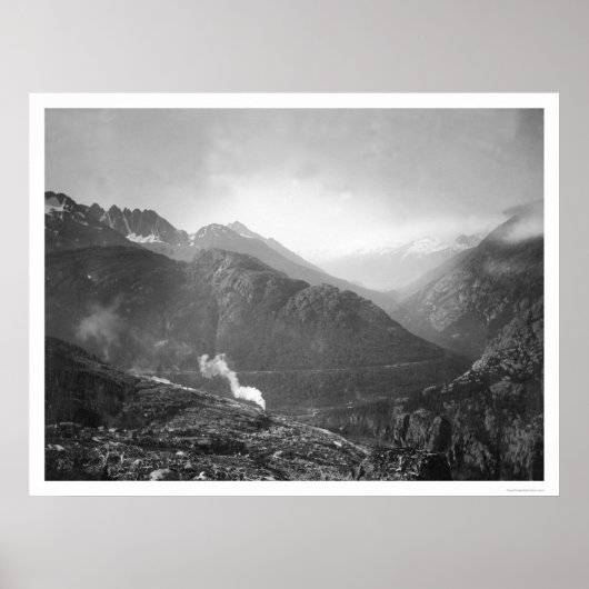 White Pass Railroad Train Alaska 1910 Poster (Voorkant)