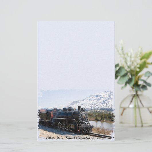 White Pass Trein in het Sneeuw Stationery Briefpapier (Staand voorkant)