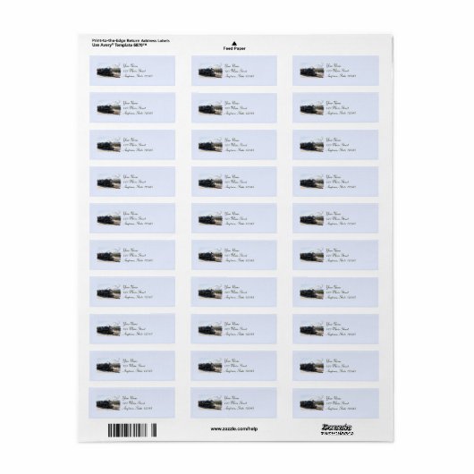 White Pass Trein retouradres labels (Full Sheet)
