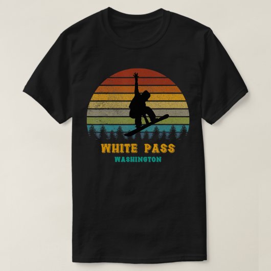 White Pass Washington  Sun Snowboarding Sno T-shirt (Design voorkant)