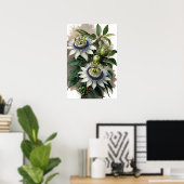 White Passion Flower Art Print Poster (Thuiskantoor)
