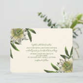 White Passion Flower Wedding Kaart (Staand voorkant)