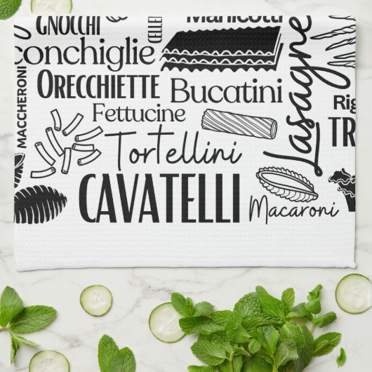 White Pasta Theedoek (Gevouwen)